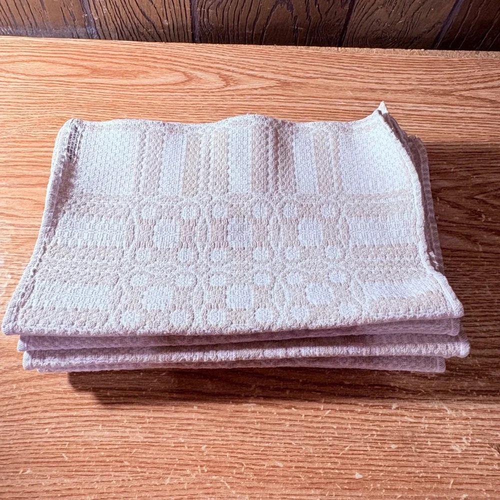 Brown And White Placemat Handmade Katherine Carman Lot of 7